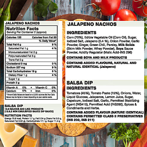 Cornitos Peri Peri Nachos & Salsa Dip Tray, 75 g  Cholesterol Free, Gluten Free