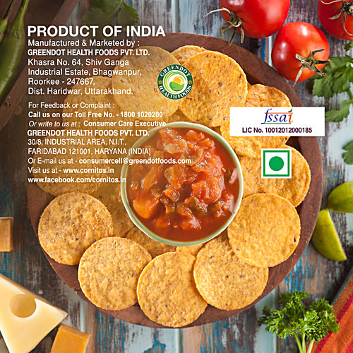 Cornitos Peri Peri Nachos & Salsa Dip Tray, 75 g  Cholesterol Free, Gluten Free