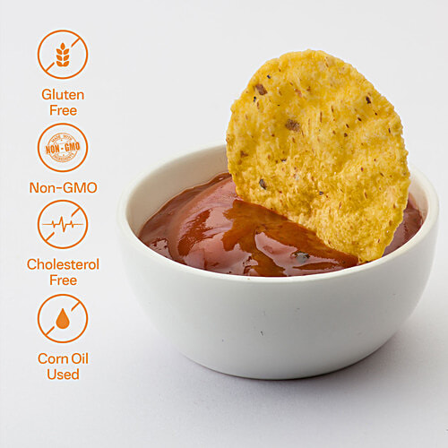 Cornitos Peri Peri Nachos & Salsa Dip Tray, 75 g  Cholesterol Free, Gluten Free