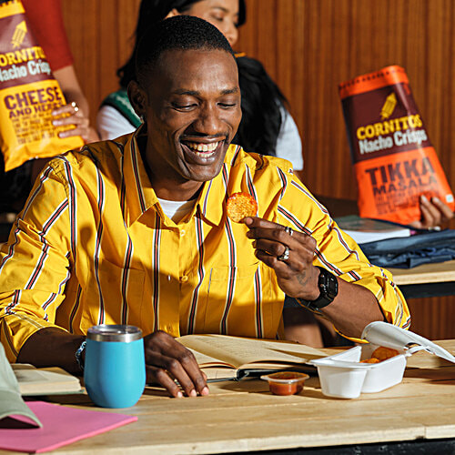 Cornitos Peri Peri Nachos & Salsa Dip Tray, 75 g  Cholesterol Free, Gluten Free