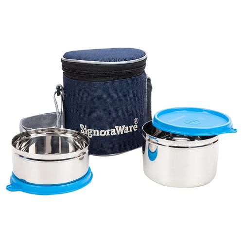 Buy Signoraware Lunch Box - Stainless Steel, Executive, Blue Online at ...