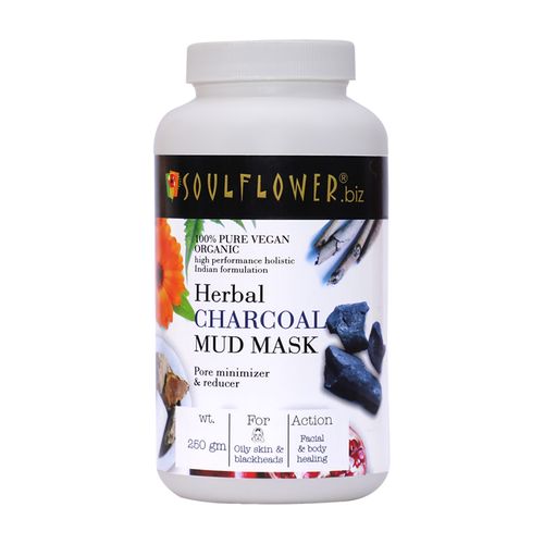 Soulflower Herbal Charcoal Mud Mask, 250 g  