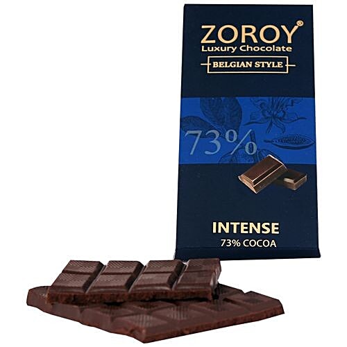 ZOROY Belgian Style 73% Intense Cocoa Chocolate, 100 g Box 