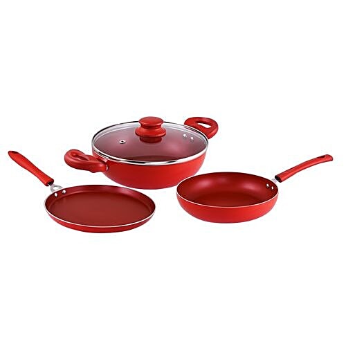 Buy Classic Essentials Induction Base NonStick Cookware Set Red