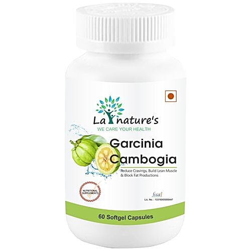 La Natures Garcinia Cambogia Softgels, 60 Capsules Plastic Bottle Build Lean Muscle