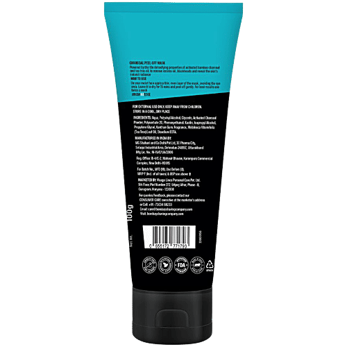 Bombay Shaving Company Charcoal Peel-Off Mask, 100 g Deep Cleanses, Removes Impurities