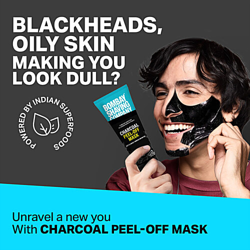 Bombay Shaving Company Charcoal Peel-Off Mask, 100 g Deep Cleanses, Removes Impurities