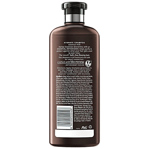 Herbal Essences Bio Renew Hydrate Shampoo - Coconut Milk, 0% Colourants & Gluten, 400 ml  0% Colourants & Gluten