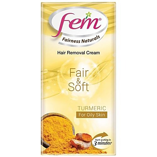 Buy Fem Fairness Naturals Hair Removal Cream Fair & Soft Turmeric