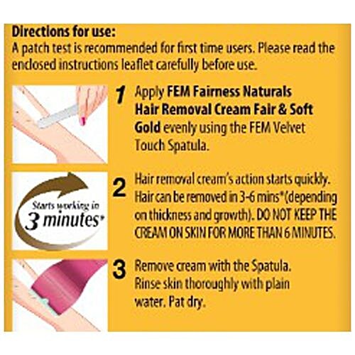 Buy Fem Fairness Naturals Hair Removal Cream Fair & Soft Gold All Skin Types Online at Best