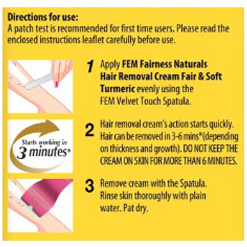 Buy Fem Fairness Naturals Hair Removal Cream Fair & Soft - Turmeric, Oily  Skin Online at Best Price of Rs  - bigbasket