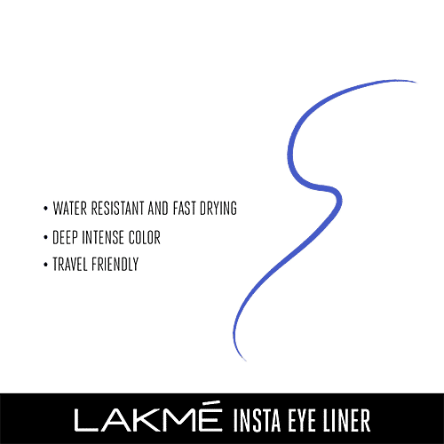 Lakme Insta Eye Liner, 9 ml Blue 