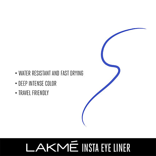 Lakme Insta Eye Liner, 9 ml Blue Water Resistant & Fast Drying