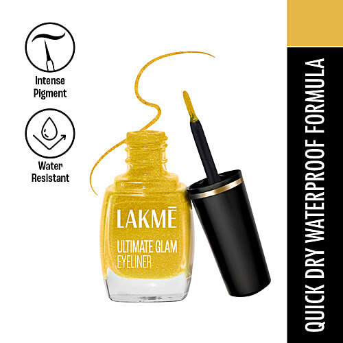 Lakme Insta Eye Liner, 9 ml Golden Water Resistant & Fast Drying