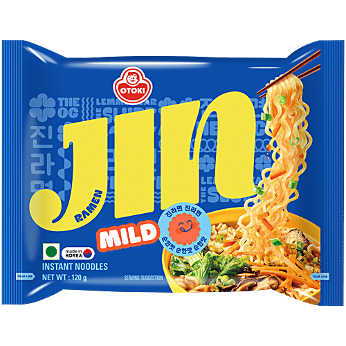 Ottogi Jin Ramen Korean Style Instant Noodles - Mild, 120 g No Trans Fat