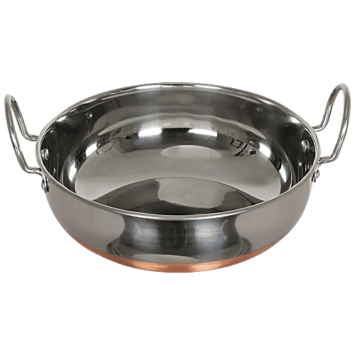 Buy Omega Stainless Steel Kadai With Copper Bottom No.12 Online at Best