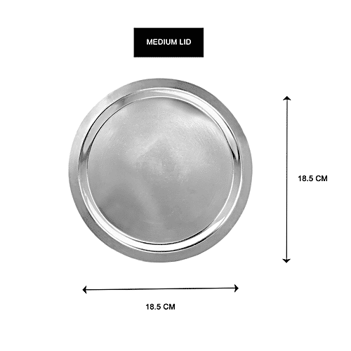 Omega Stainless Steel Tope Lid/Cover/Cheeba - No.11, Heat Resistant, 18.5 cm, Silver, 1 pc  