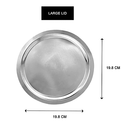 Omega Stainless Steel Tope Lid/Cover/Cheeba - No.12, Heat Resistant, 19.8 cm, Silver, 1 pc
