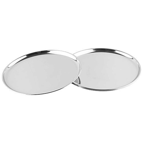 Omega China Dinner Plate - 8', Stainless Steel, Dishwasher Safe, 18.7 cm, Silver, 4 pcs