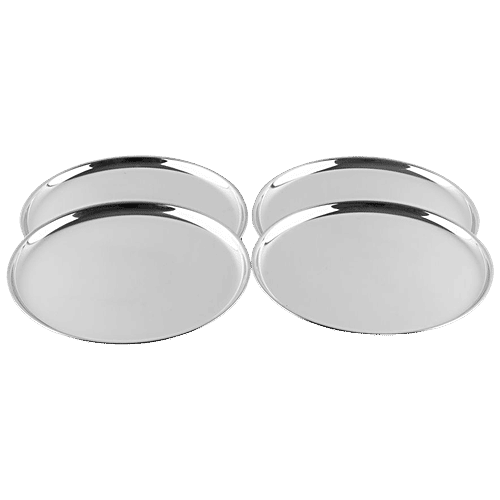 Omega China Dinner Plate - 8', Stainless Steel, Dishwasher Safe, 18.7 cm, Silver, 4 pcs