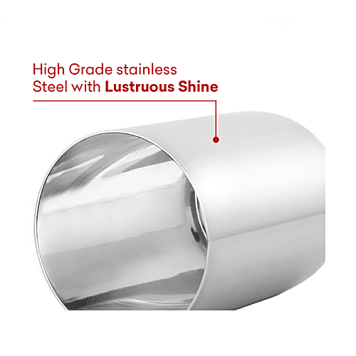 Omega Amrapali Glass - Stainless Steel, Durable, Dishwasher Safe, Silver, 300 ml (Set of 4) 