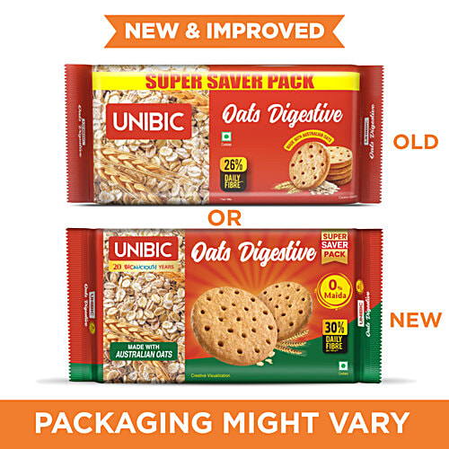 Unibic Oats Digestive, 600 g (4x150g) 0% Maida, 30% Daily Fibre, No Trans Fat & Cholesterol