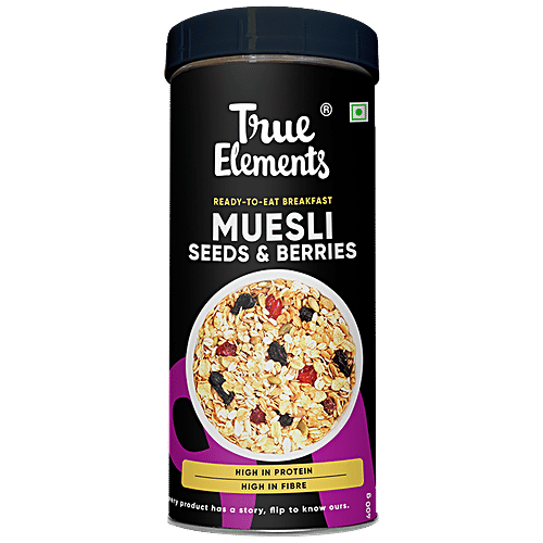 Buy True Elements Seeds & Berries Muesli High Fibre & Protein, Ready
