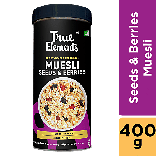 Buy True Elements Seeds & Berries Muesli High Fibre & Protein, Ready