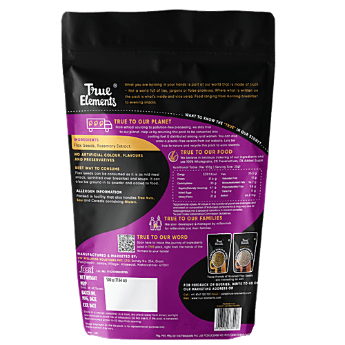 Buy True Elements Roasted Flax Seeds Rich In Omega 3 Fatty Acid, Healthy Online at Best Price