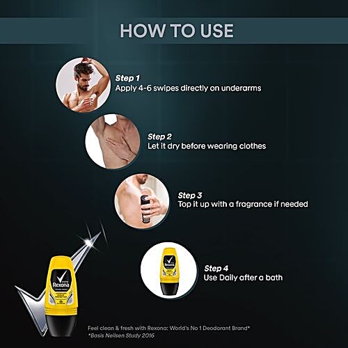 Rexona-Rollon Men Power Fresh Underarm Protection Roll On, 50 ml  0% Alcohol