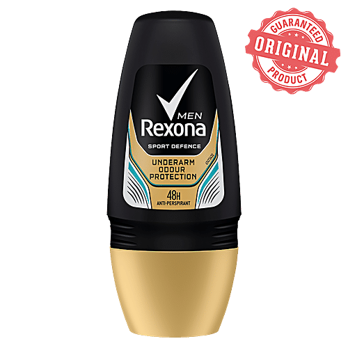 Rexona-Rollon Men Sport Defence Underarm Protection Roll On, 50 ml 0% Alcohol