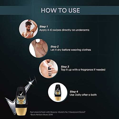 Rexona-Rollon Men Sport Defence Underarm Protection Roll On, 50 ml 0% Alcohol