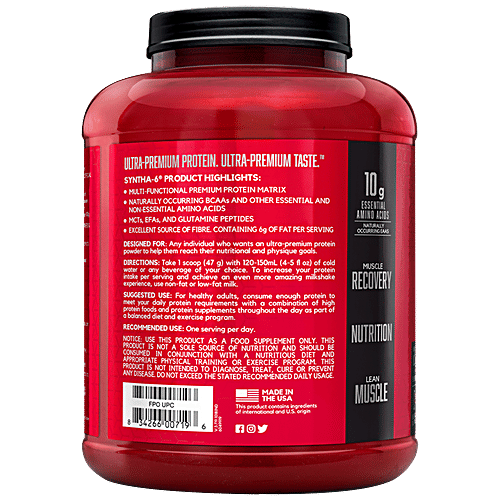 BSN BSN Syntha 6 Protein Powder - Vanilla Ice Cream, For Muscle Recovery, 2.27 Kg Tub 