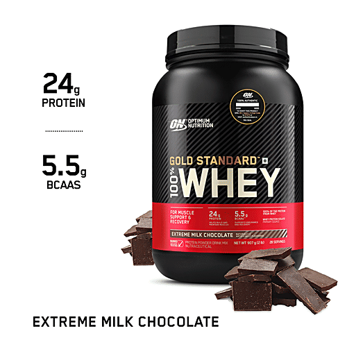 Optimum Nutrition Gold Standard 100% Whey Protein Powder- Extreme Milk Chocolate, 907 g Tub 