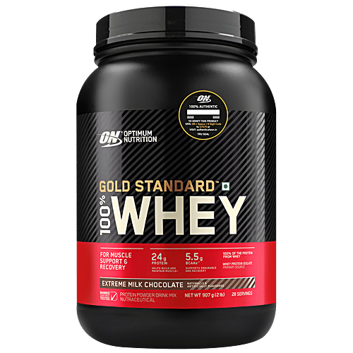 Optimum Nutrition Gold Standard 100% Whey Protein Powder- Extreme Milk Chocolate, 907 g Tub 