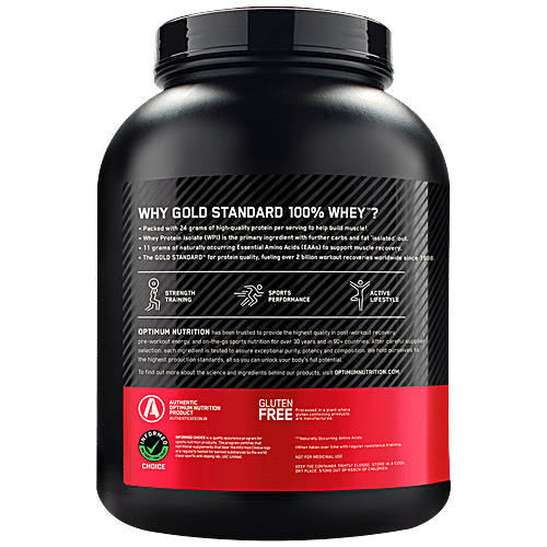 Optimum Nutrition Gold Standard 100% Whey Protein Isolate - Coffee, For Muscle Recovery, 2.27 Kg Tub 