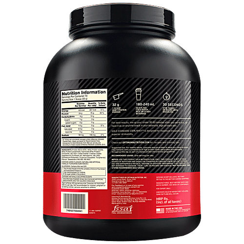 Optimum Nutrition Gold Standard 100% Whey Protein Isolate - Coffee, For Muscle Recovery, 2.27 Kg Tub 