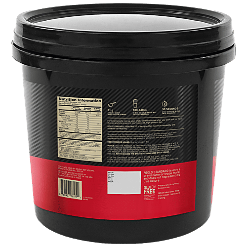 Optimum Nutrition Gold Standard 100% Whey Protein Powder - Vanilla Ice Cream Flavour, For Muscle Support, 4 kg