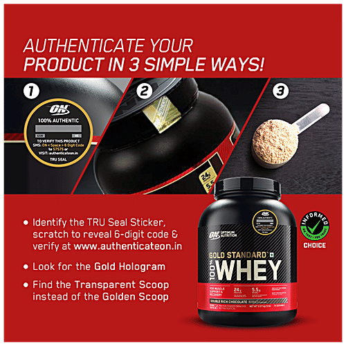 Optimum Nutrition Gold Standard 100% Whey Protein Powder - Vanilla Ice Cream Flavour, For Muscle Support, 4 kg