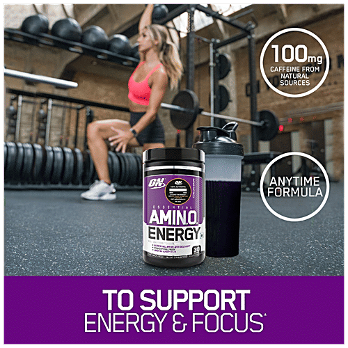 Optimum Nutrition Amino Energy Powder - With BCAA, Amino Acids, Green Tea & Green Coffee Extract, 270 g Tub