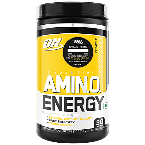 Optimum Nutrition Amino Energy Powder - With BCAA, Amino Acids, Green Tea & Green Coffee Extract, 270 g Tub