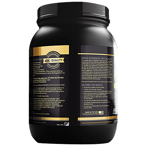 Optimum Nutrition Gold Standard 100% Whey Protein Isolate - Chocolate Bliss, For Muscle Recovery, 744 g Tub