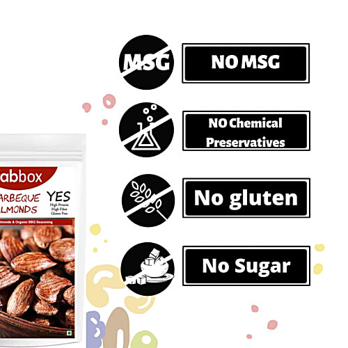 Fabbox Barbeque Almonds, 70 g Pouch No Preservatives, High Protein
