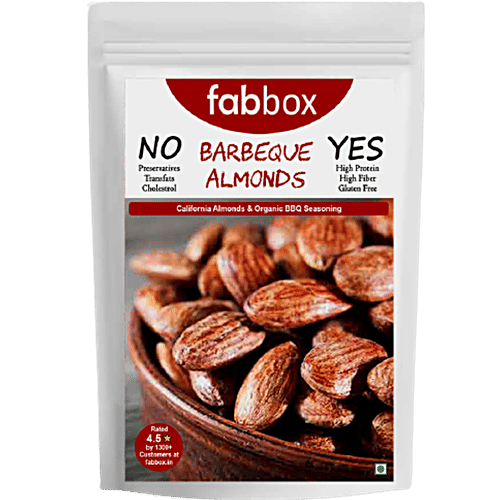 Fabbox Barbeque Almonds, 70 g Pouch No Preservatives, High Protein