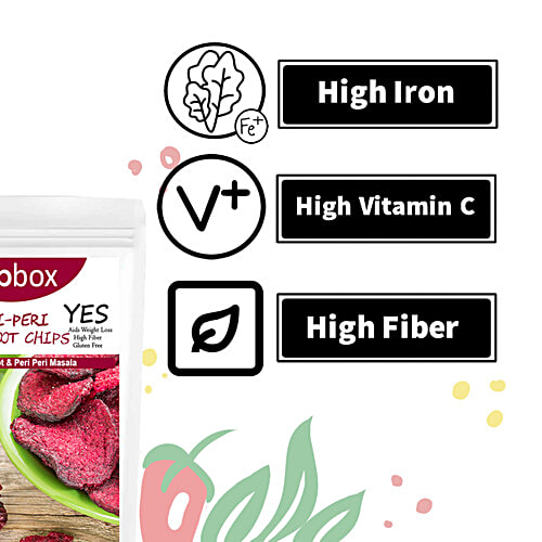 Fabbox Beetroot Chips - Peri Peri, 35 g Pouch No Added Sugar, Preservatives & Transfats