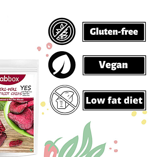 Fabbox Beetroot Chips - Peri Peri, 35 g Pouch No Added Sugar, Preservatives & Transfats