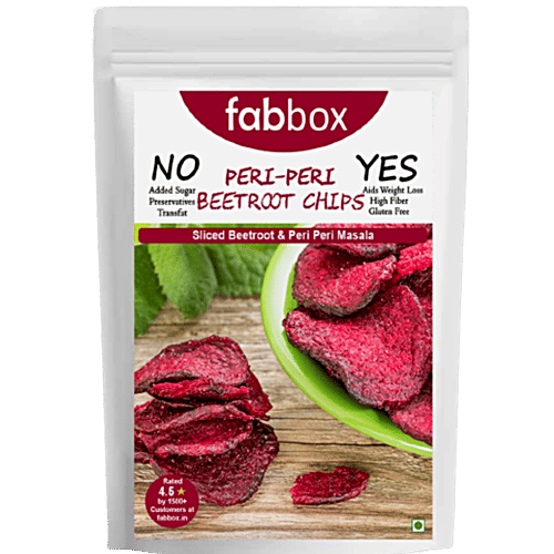 Fabbox Beetroot Chips - Peri Peri, 35 g Pouch No Added Sugar, Preservatives & Transfats