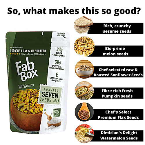 Fabbox Seven Seeds Mix - Roasted, Salted, Premium, Healthy Snack, Weight Management, 70 g Pouch Healthy Snack
 Weight Management