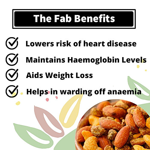 Fabbox Chilli Nut Chaat, 70 g Pouch Mixed Roasted Dry Fruits - Chilli, Almonds, Pistachios, Cashews, Raisins, Healthy Snack