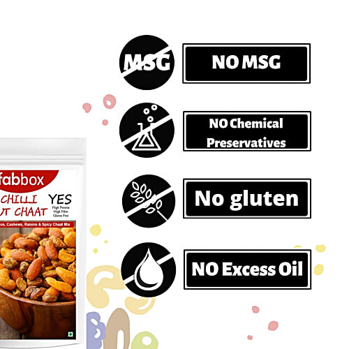 Fabbox Chilli Nut Chaat, 70 g Pouch Mixed Roasted Dry Fruits - Chilli, Almonds, Pistachios, Cashews, Raisins, Healthy Snack